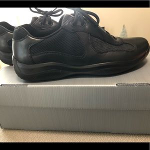 Prada Low top sneaker the Left is 8.5 and the Right is 9.5
